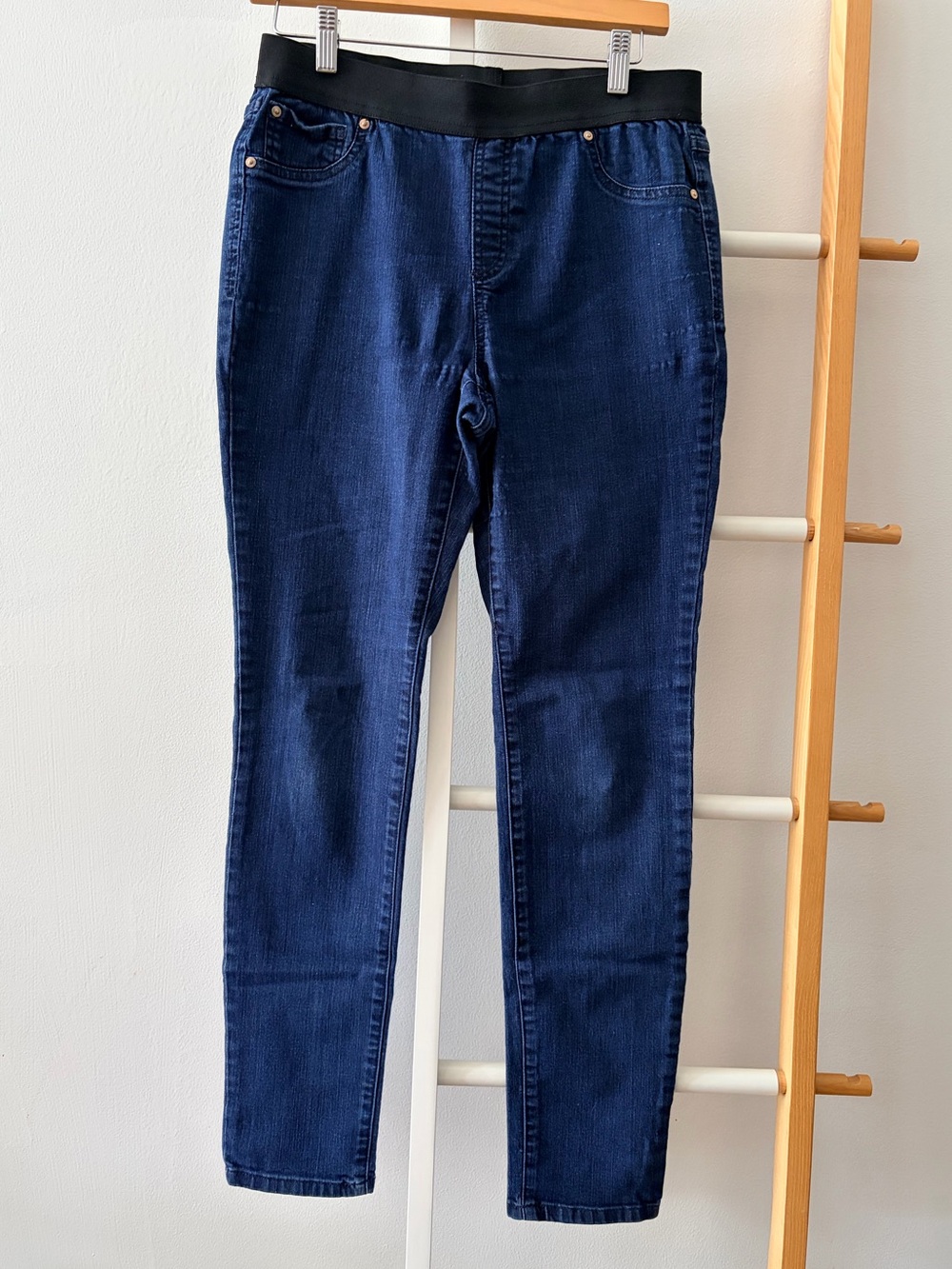 Women's INC Dark Blue Pull-On Jeans with Elastic Waistband